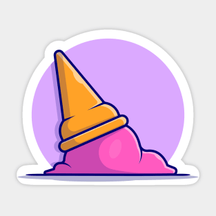 Ice Cream Cone Cartoon Vector Icon Illustration (11) Sticker